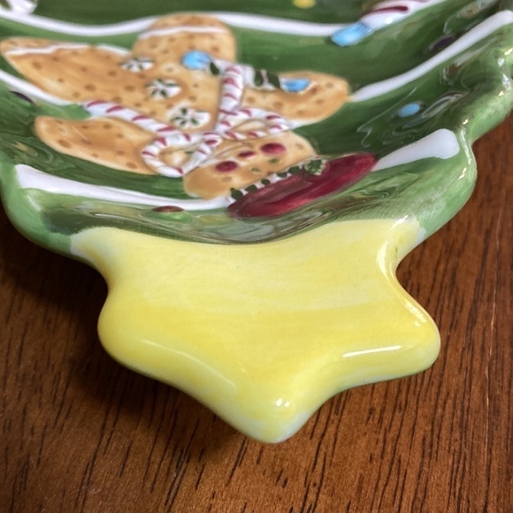 Laurie Gates HOLIDAY TREATS CERAMIC GINGERBREAD CHRISTMAS TREE SERVING PLATTER - Picture 10 of 11